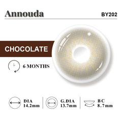 Annouda Contact Lens Velvet Cocoa Brown – 14.2mm Warm Radiant Charm & 6-Month Natural Comfort Wear