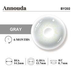 Annouda Contact Lens Mist Halo Gray – 14.2mm Soft Radiant Glow & 6-Month Natural Comfort Wear