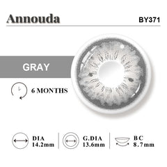 Annouda Silver Gray Contact Lens – 14.2mm Elegant Natural Glow | 6-Month Use