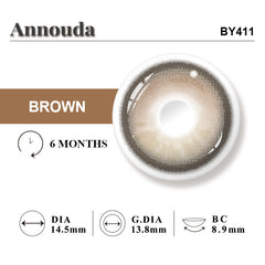 Annouda Honey Brown Contact Lens – 14.5mm Warm Natural Eyes | 6-Month Use