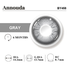 Annouda Crystal Veil 6-Month Colored Contact Lenses – Elegant, Clear & Modern Gray