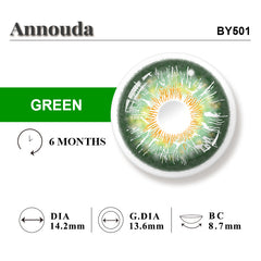 Annouda Contact Lens Enchanted Moss Green – 14.2mm Soft Natural Glow with 6-Month Lasting Comfort