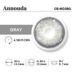 Annouda Contact Lens Dewlight Veil Gray – 14.2mm Soft Luminous Tone with 6-Month Natural Comfort Wear