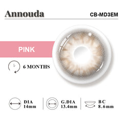 Annouda Blossom Pink Contact Lens – 14.0mm Soft Rosy Glow | 6-Month Use
