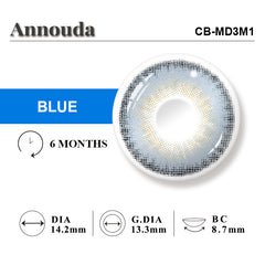 Annouda Ocean Blue Contact Lens – 14.2mm Clear Radiant Look | 6-Month Use