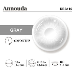 Annouda Pearl Gray Contact Lens – 14.3mm Soft Radiant Look | 6-Month Use