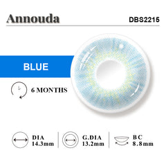 Annouda Contact Lens Azure Whisper Blue – 14.3mm Clear Ocean Depth & 6-Month Lasting Comfort