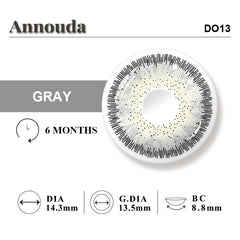 Annouda Contact Lens Shadow Gleam Gray – 14.3mm Cool Luminous Depth & 6-Month Natural Comfort Wear