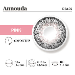 Annouda Contact Lens Rosy Bloom Pink 6-Month – Soft Radiant Tone for Sweet Daily Looks
