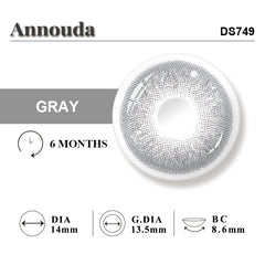Annouda Contact Lens Frosted Veil Gray 6-Month – Subtle Cool Tone for Clean Everyday Style