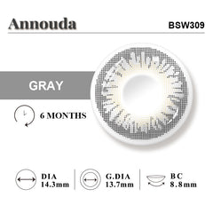 Annouda Contact Lens Smoky Quartz Gray – Subtle Luxury Glow & 6-Month Elegant Wear