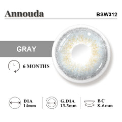 Annouda Contact Lens Slate Veil Gray – 6-Month Use