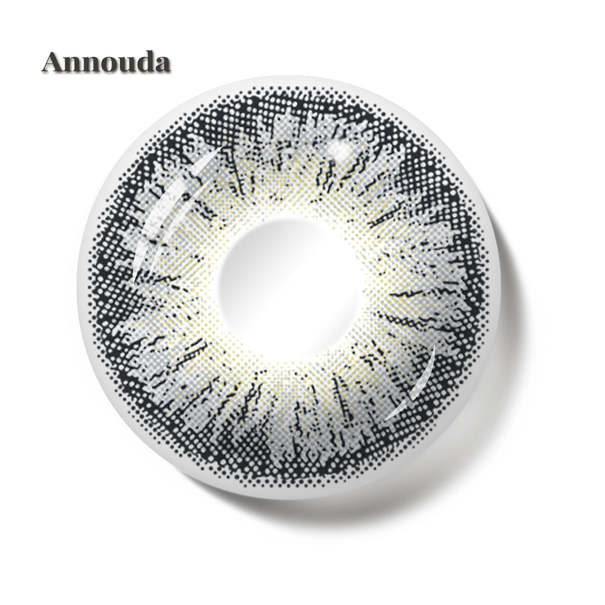 Annouda Crystal Gray Contact Lens – 14.2mm Soft Luminous Look | 6-Month Use