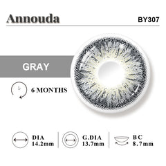 Annouda Crystal Gray Contact Lens – 14.2mm Soft Luminous Look | 6-Month Use