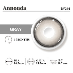Annouda Mist Gray Contact Lens – 14.2mm Natural Soft Glow | 6-Month Use