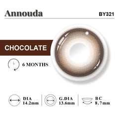 Annouda Contact Lens Amber Melt Brown – 14.2mm Gentle Amber Glow & 6-Month Natural Comfort Wear