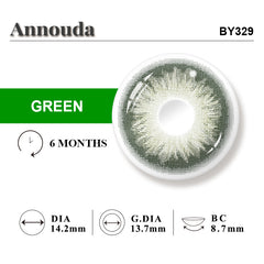 Annouda Contact Lens Olive Dew Green – 14.2mm Fresh Natural Glow & 6-Month Comfortable Wear