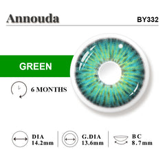 Annouda Contact Lens Jade Whisper Green – 14.2mm Clear Radiant Glow & 6-Month Natural Comfort Wear