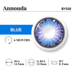 Annouda Ocean Blue Contact Lens – 14.5mm Sparkling Aqua Eyes | 6-Month Use