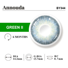 Annouda Contact Lens Olive Dusk Green – 14.2mm Elegant Subtle Glow & 6-Month Natural Wear