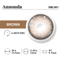 Annouda Contact Lens Cinderbrew Brown – 6-Month Use