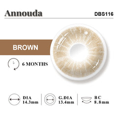 Annouda Mocha Brown Contact Lens – 14.3mm Gentle Warm Glow | 6-Month Use