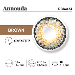 Annouda Contact Lens Amber Dune Brown – 14.3mm Warm Natural Glow with 6-Month Lasting Comfort