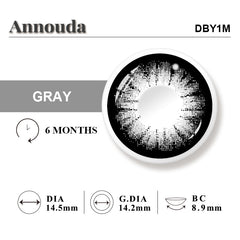 Annouda Crystal Gray Contact Lens – 14.5mm Cool Luminous Look | 6-Month Use