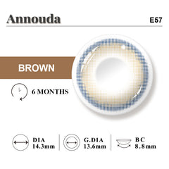 Annouda Contact Lens Amber Glint Brown – 14.3mm Warm Radiant Depth & 6-Month Natural Comfort Wear